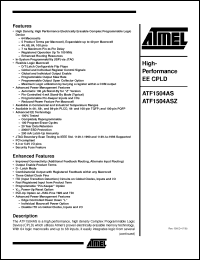 Click here to download ATF1504AS-10QC100 Datasheet