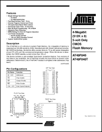 Click here to download AT49F040-70TC Datasheet