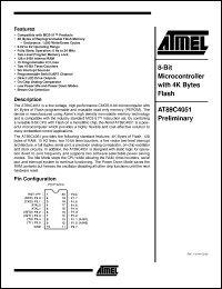 Click here to download AT89C4051-12PA Datasheet