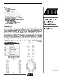 Click here to download AT49F512-70VI Datasheet