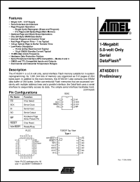 Click here to download AT45D011-XC Datasheet