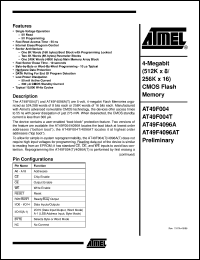 Click here to download AT49F4096A-90RI Datasheet