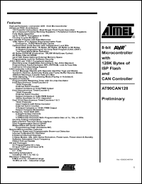 Click here to download AT90CAN128-16AE Datasheet