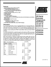 Click here to download AT25020A-10PQ-2.7 Datasheet