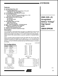 Click here to download AT27BV256 Datasheet