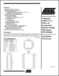 Click here to download AT27BV400 Datasheet