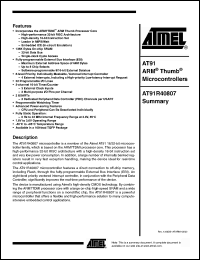 Click here to download AT91R40807-33AI Datasheet