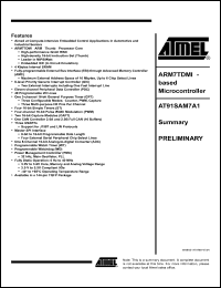 Click here to download AT91SAM7A1 Datasheet