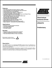 Click here to download ATA5278 Datasheet