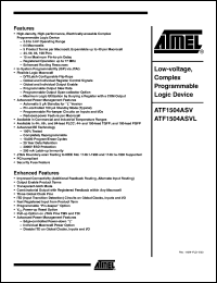 Click here to download ATF1504ASV-15AI100 Datasheet