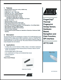 Click here to download AT77C104B-FingerChip Datasheet