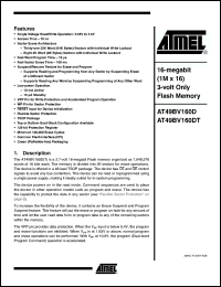 Click here to download AT49BV160DT-70TU Datasheet