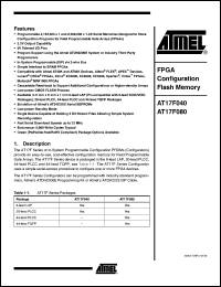 Click here to download AT17F080 Datasheet