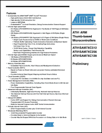 Click here to download AT91SAM7XC256-CU Datasheet