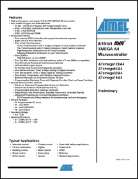 Click here to download ATxmega128A4-AU Datasheet