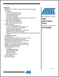 Click here to download ATF1504BE-7AU100 Datasheet