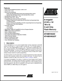 Click here to download AT49BV802DT Datasheet