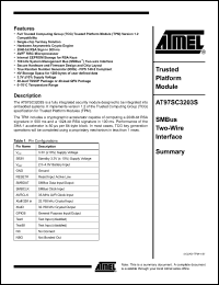 Click here to download AT97SC3203S-X5A40 Datasheet