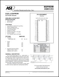 Click here to download AS8E512K8CW-300/883C Datasheet