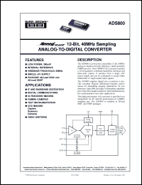 Click here to download ADS800 Datasheet