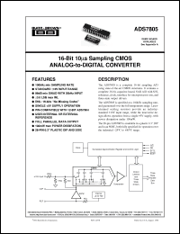 Click here to download ADS7805U/1K Datasheet