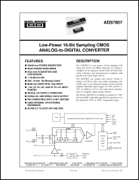 Click here to download ADS7807U/1K Datasheet