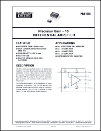 Click here to download INA106KP Datasheet