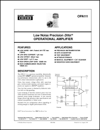 Click here to download OPA111SM Datasheet
