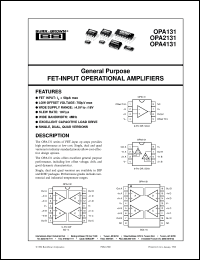 Click here to download OPA2131PJ Datasheet