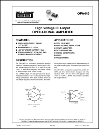 Click here to download OPA445AU Datasheet
