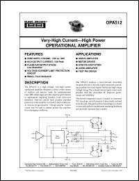 Click here to download OPA512SM Datasheet