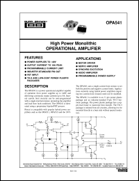 Click here to download OPA541BM Datasheet
