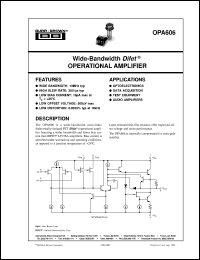 Click here to download OPA606KM Datasheet
