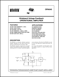 Click here to download OPA640UB Datasheet