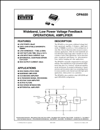 Click here to download OPA650P Datasheet