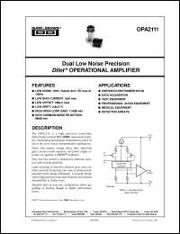 Click here to download OPA2111KP Datasheet