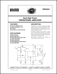 Click here to download OPA2541BM Datasheet