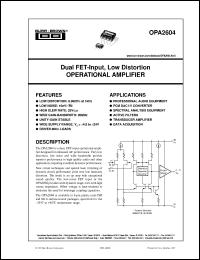 Click here to download OPA2604AU/2K5 Datasheet