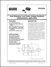 Click here to download OPA2650E/2K5 Datasheet