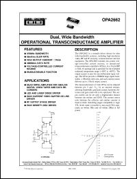 Click here to download OPA2662AU Datasheet