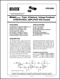 Click here to download OPA3680E/250 Datasheet