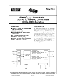 Click here to download PCM1725 Datasheet
