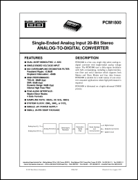 Click here to download PCM1800E Datasheet