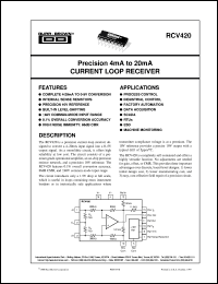 Click here to download RCV420KP Datasheet