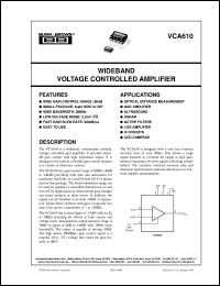 Click here to download VCA610P Datasheet