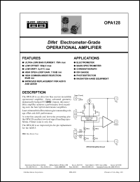 Click here to download OPA128SM Datasheet