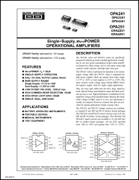 Click here to download OPA251 Datasheet