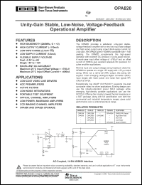 Click here to download OPA820IDBVR Datasheet