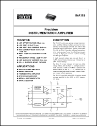 Click here to download INA115 Datasheet