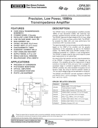 Click here to download OPA381 Datasheet